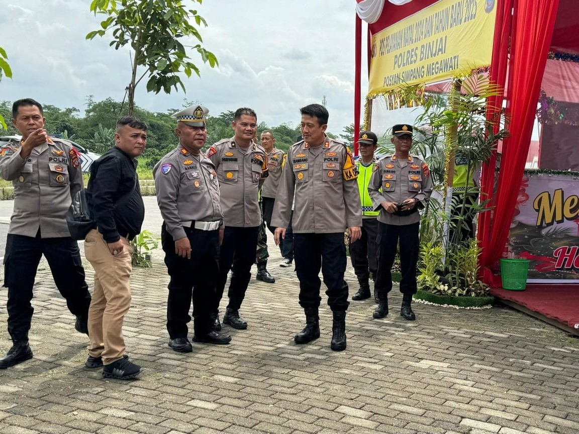 Kapolres Binjai Tinjau Kesiapan Pos Pengamanan dan Pelayanan Operasi Lilin Toba 2024